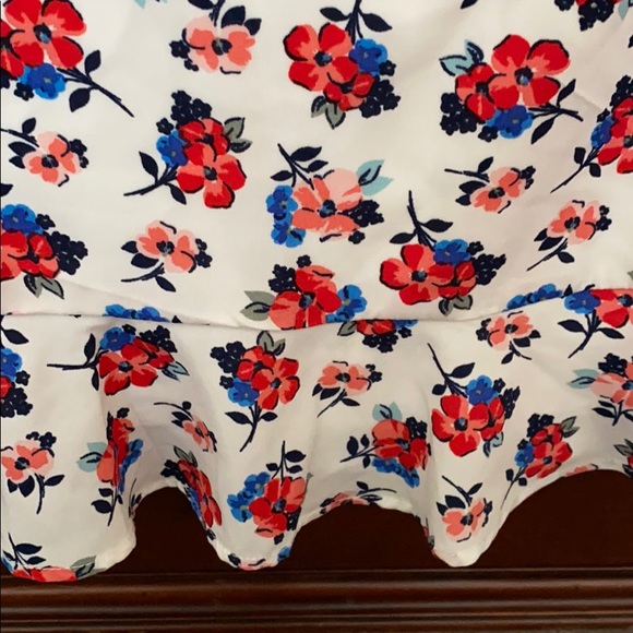 Row A Nordstrom Floral Ruffle Detail Mini Dress White Womens Large NWT - Picture 7 of 8